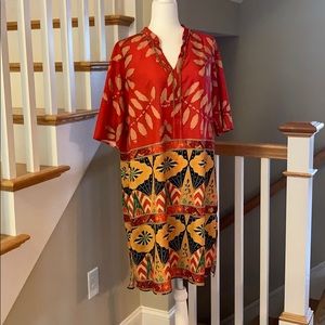 Half Sleeve Slit Boho Midi Dress